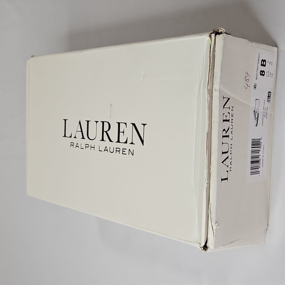 Ralph Lauren White Janson II Canvas Sneakers Size 8 NWT - Picture 8 of 8